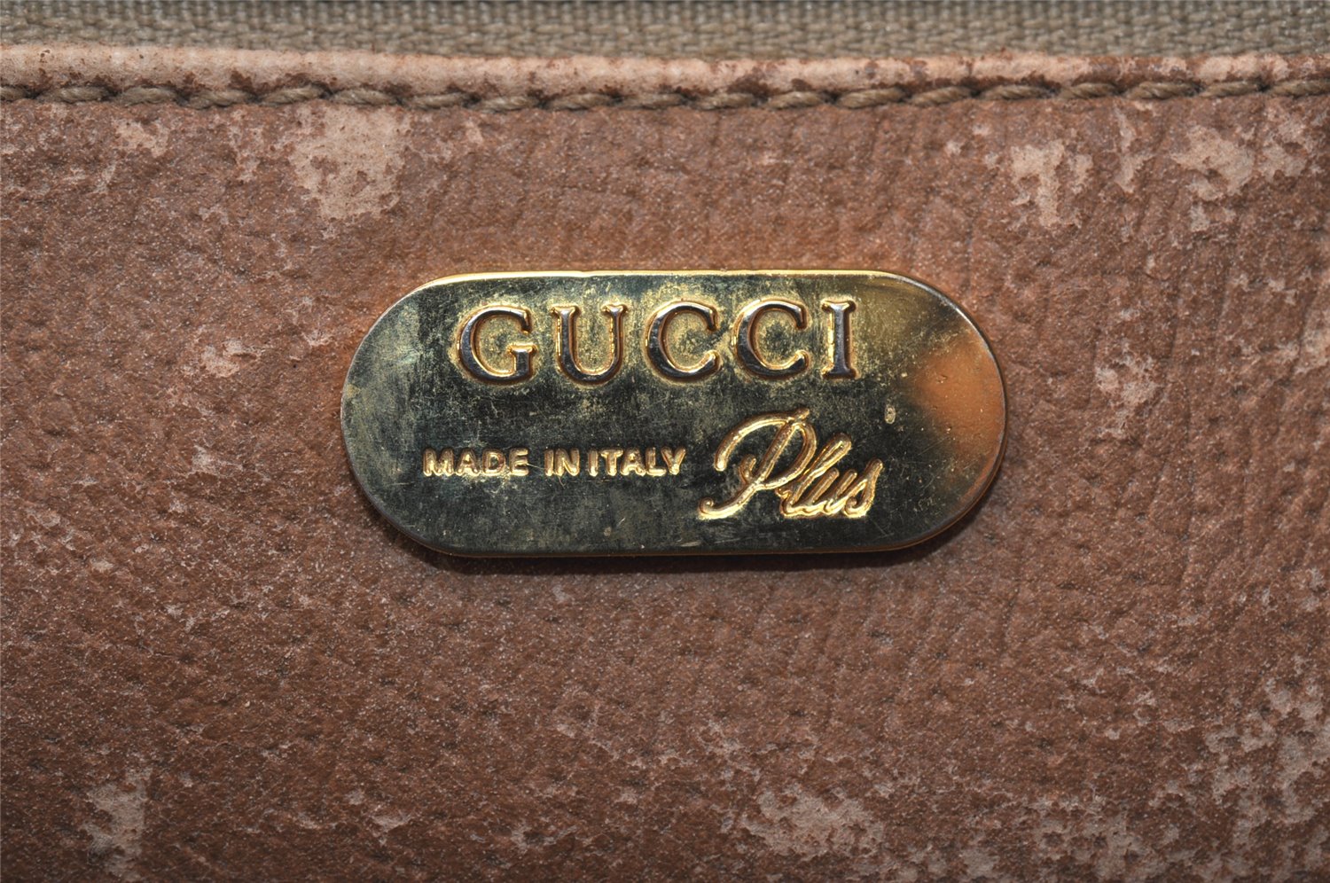 Authentic GUCCI GG Plus Clutch Hand Bag Purse PVC Leather Brown Junk 5304K