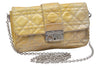 Authentic Christian Dior New Lock Cannage Enamel Chain Shoulder Bag Yellow 5305K