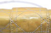 Authentic Christian Dior New Lock Cannage Enamel Chain Shoulder Bag Yellow 5305K