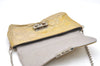 Authentic Christian Dior New Lock Cannage Enamel Chain Shoulder Bag Yellow 5305K