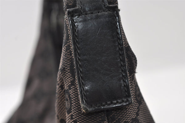 Authentic GUCCI Shoulder Hand Bag Purse GG Canvas Leather 0013386 Black 5307I