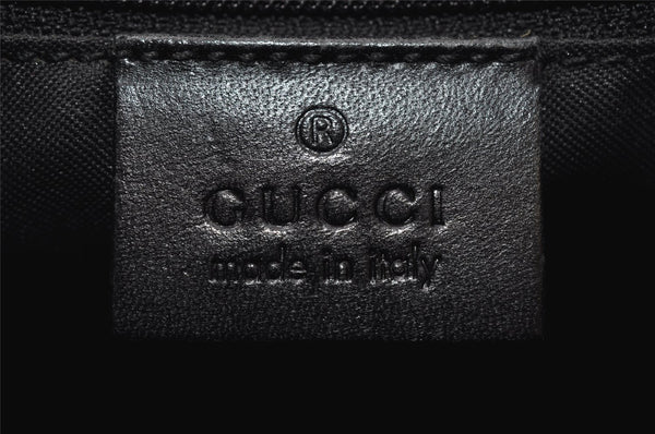 Authentic GUCCI Shoulder Hand Bag Purse GG Canvas Leather 0013386 Black 5307I