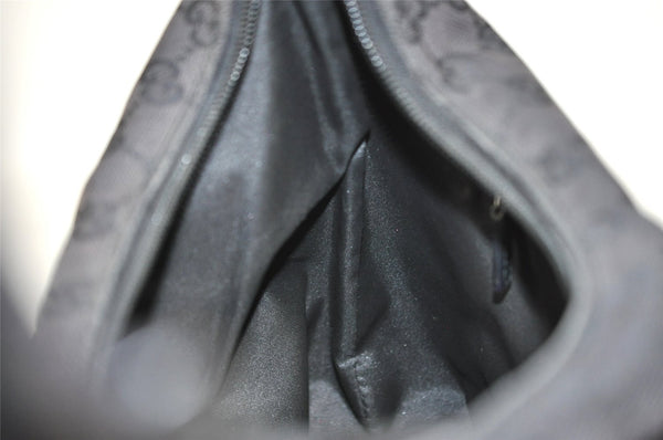 Authentic GUCCI Shoulder Hand Bag Purse GG Canvas Leather 0013386 Black 5307I