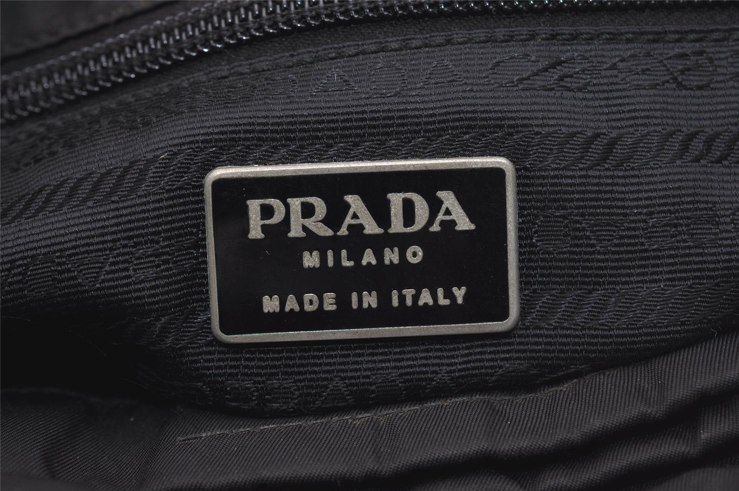 Authentic PRADA Vintage Nylon Tessuto Plastic Shoulder Hand Bag Black 5308I