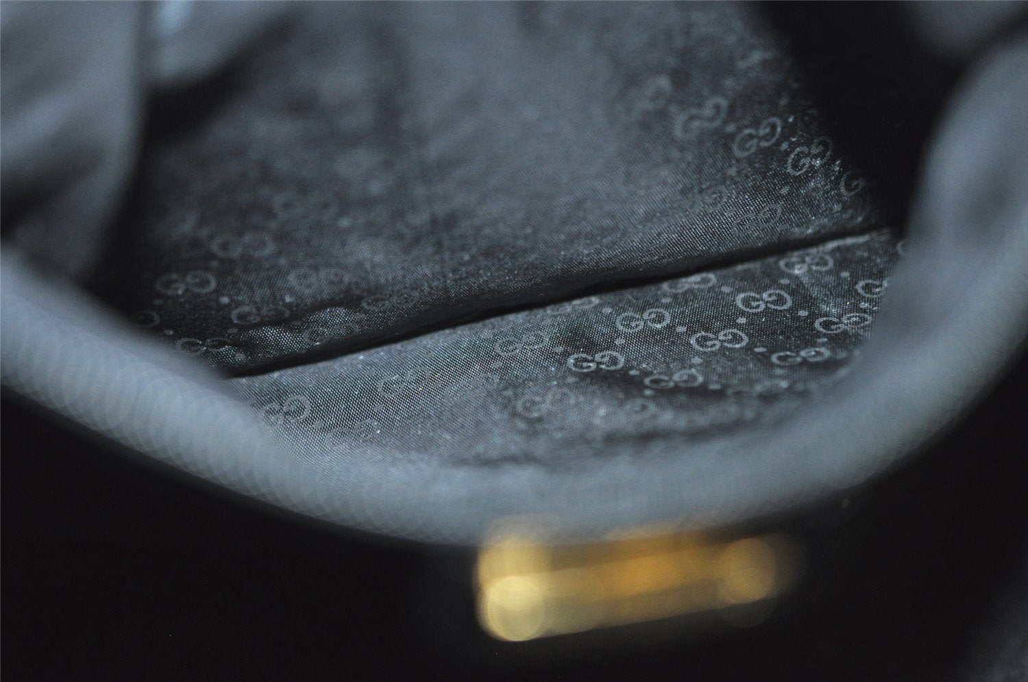 Authentic GUCCI Vintage Hand Bag Purse Leather Black 5309I