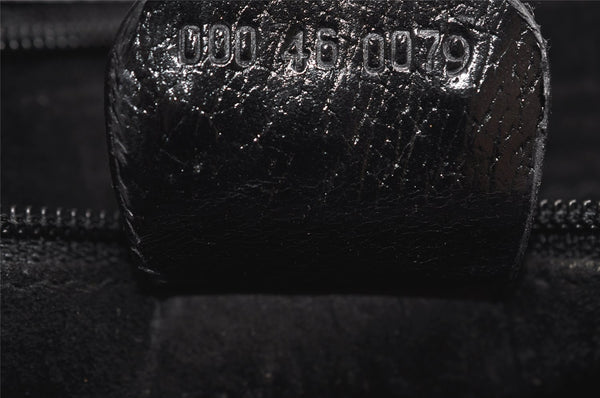 Authentic GUCCI Vintage Hand Bag Purse Leather Black 5309I