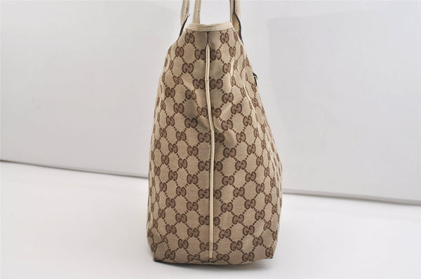 Authentic GUCCI New Britt Shoulder Tote Bag GG Canvas Leather 169945 Brown 5309J