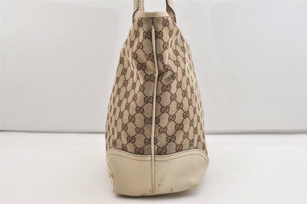 Authentic GUCCI New Britt Shoulder Tote Bag GG Canvas Leather 169945 Brown 5309J