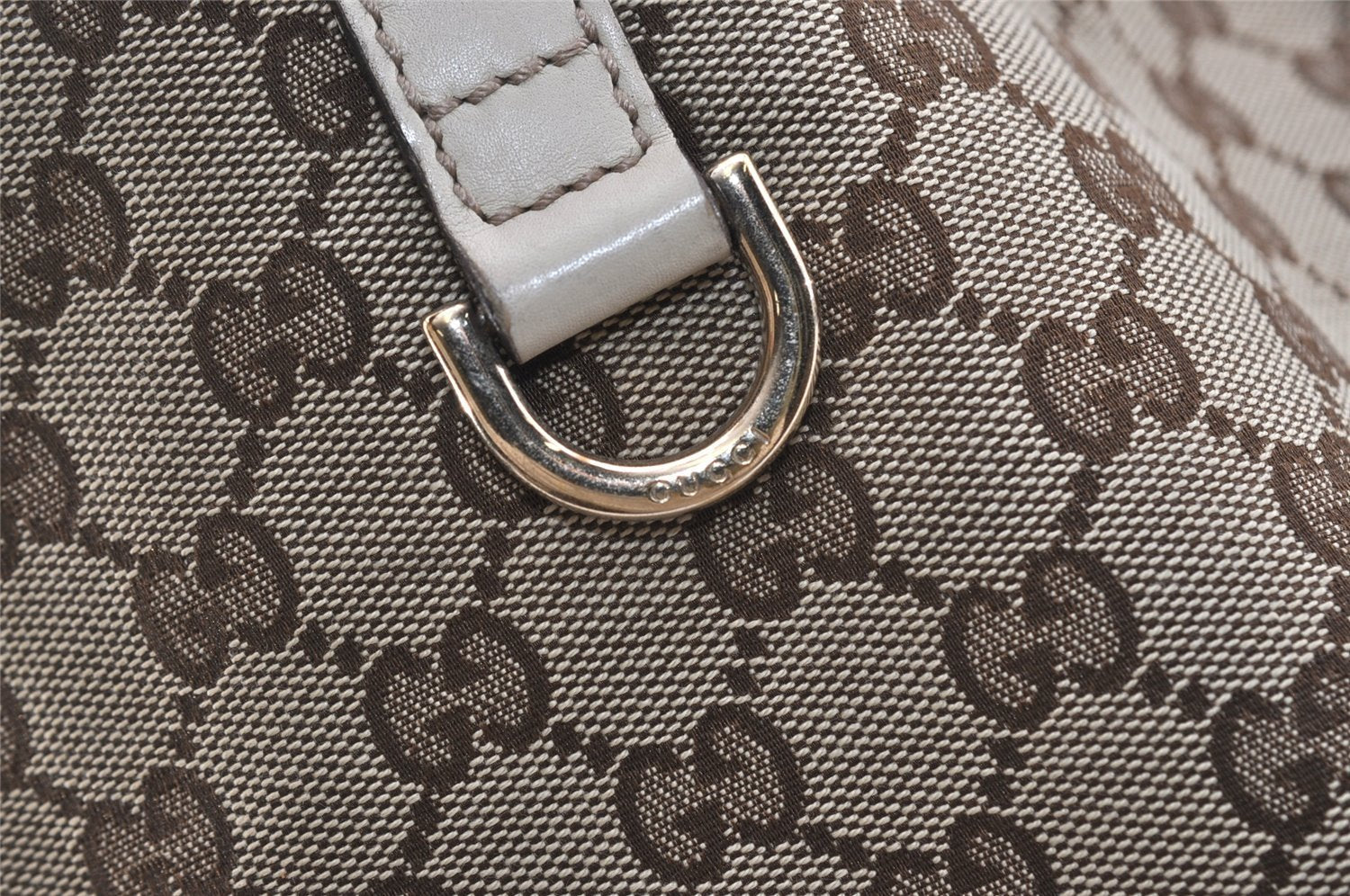 Authentic GUCCI New Britt Shoulder Tote Bag GG Canvas Leather 169945 Brown 5309J