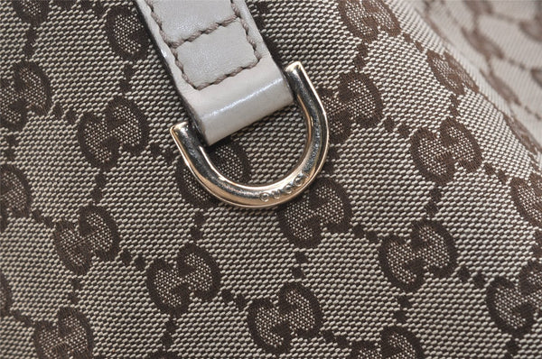 Authentic GUCCI New Britt Shoulder Tote Bag GG Canvas Leather 169945 Brown 5309J