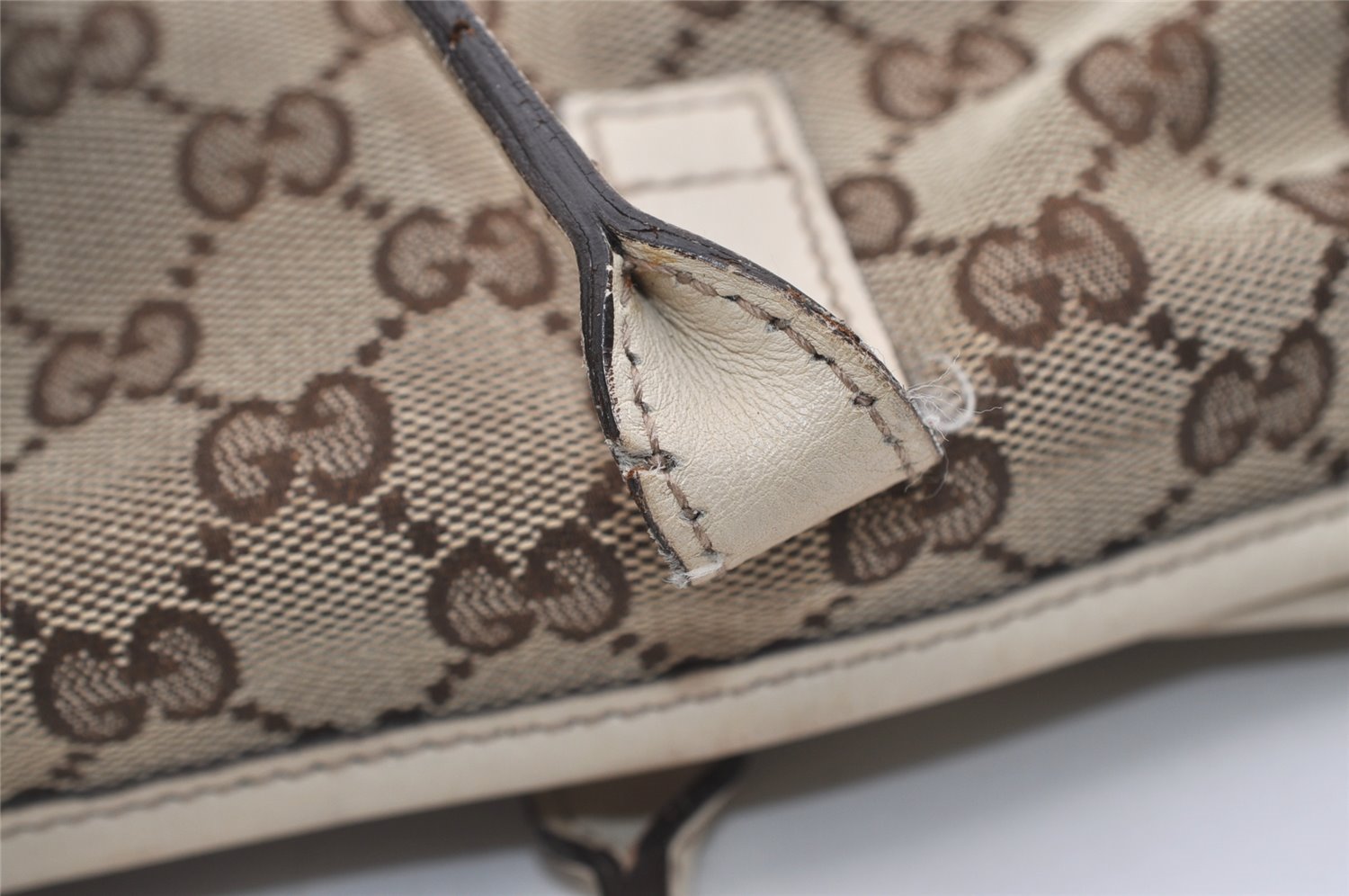 Authentic GUCCI New Britt Shoulder Tote Bag GG Canvas Leather 169945 Brown 5309J