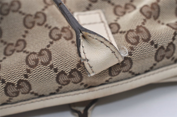 Authentic GUCCI New Britt Shoulder Tote Bag GG Canvas Leather 169945 Brown 5309J