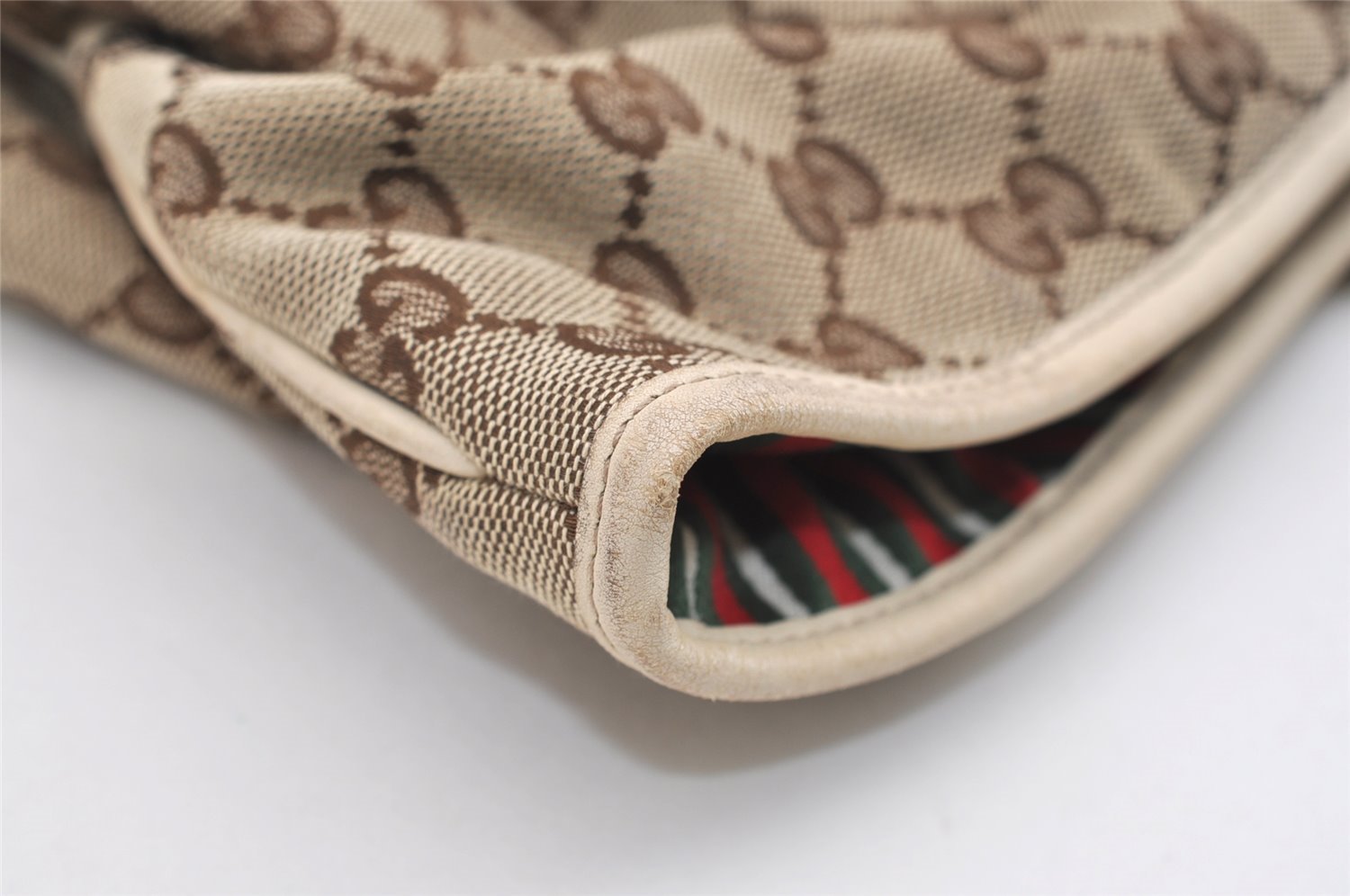 Authentic GUCCI New Britt Shoulder Tote Bag GG Canvas Leather 169945 Brown 5309J