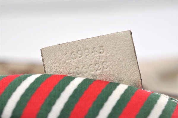 Authentic GUCCI New Britt Shoulder Tote Bag GG Canvas Leather 169945 Brown 5309J