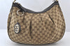 Authentic GUCCI Sukey Shoulder Tote Bag GG Canvas Leather 232955 Brown 5309K