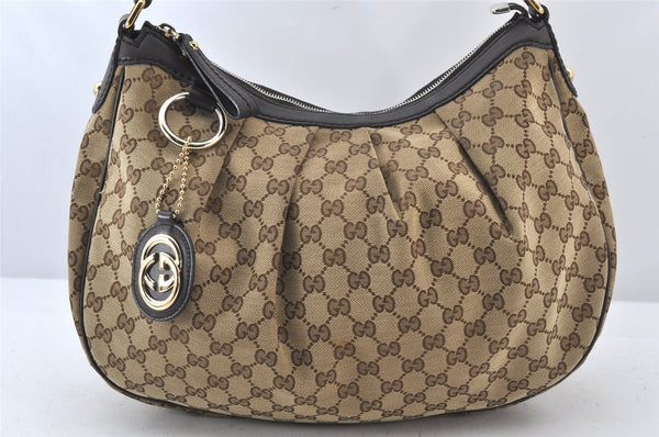 Authentic GUCCI Sukey Shoulder Tote Bag GG Canvas Leather 232955 Brown 5309K
