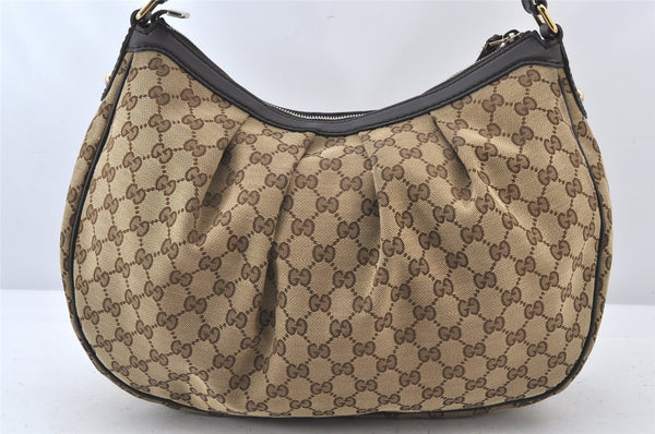 Authentic GUCCI Sukey Shoulder Tote Bag GG Canvas Leather 232955 Brown 5309K