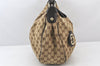 Authentic GUCCI Sukey Shoulder Tote Bag GG Canvas Leather 232955 Brown 5309K