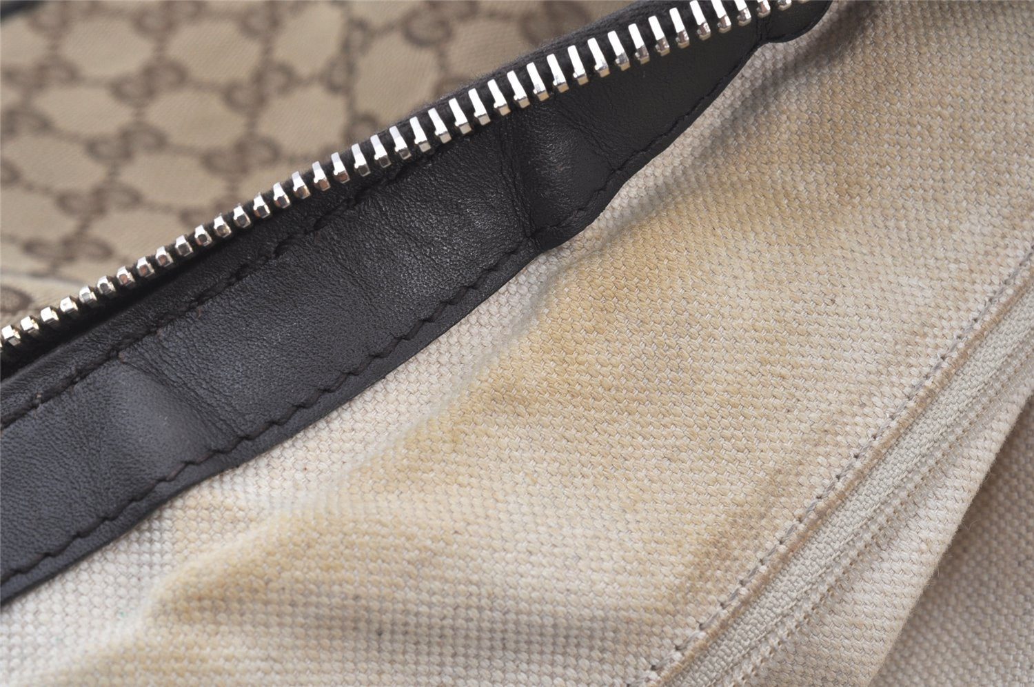 Authentic GUCCI Sukey Shoulder Tote Bag GG Canvas Leather 232955 Brown 5309K