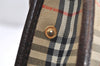 Authentic Burberrys Nova Check Clutch Hand Bag Patter Canvas Leather Beige 5311K