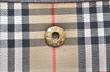 Authentic Burberrys Nova Check Clutch Hand Bag Patter Canvas Leather Beige 5311K