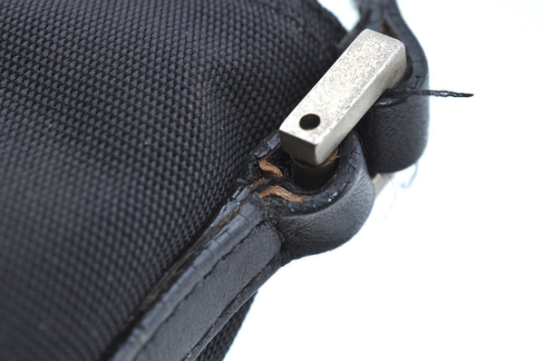 Authentic GUCCI Hand Bag Pouch Purse Nylon Leather 0391103 Black 5312F