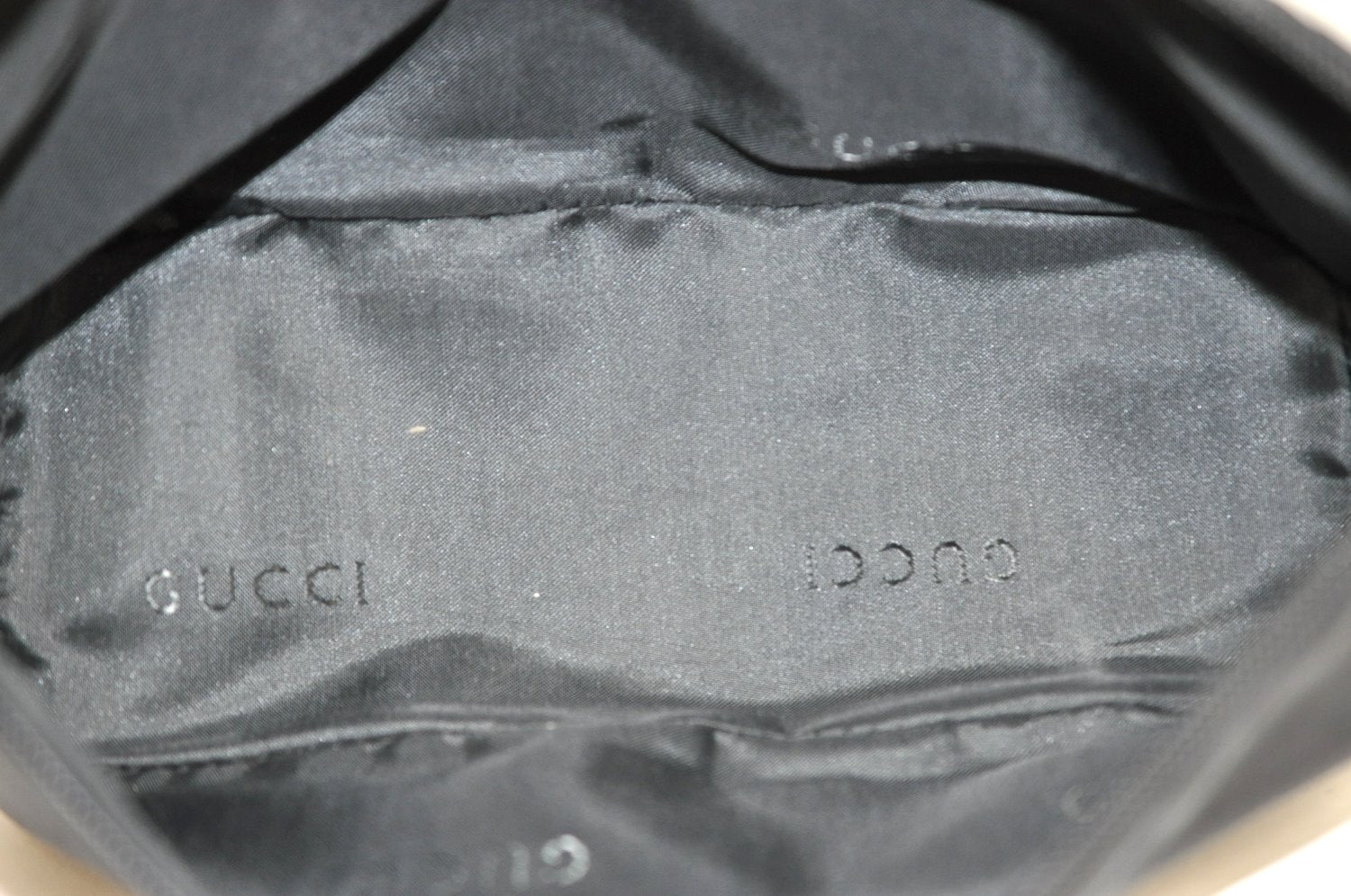 Authentic GUCCI Hand Bag Pouch Purse Nylon Leather 0391103 Black 5312F