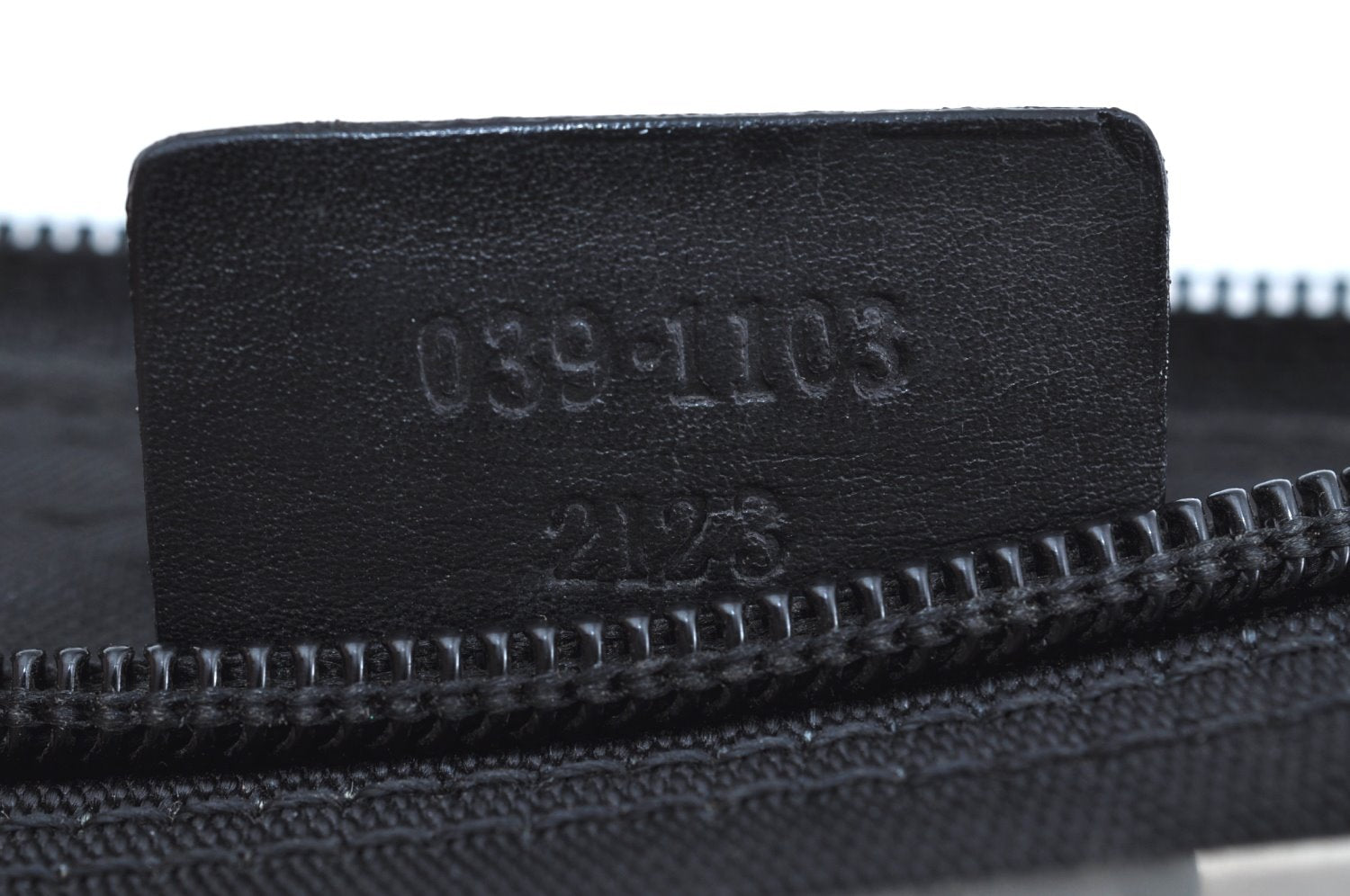 Authentic GUCCI Hand Bag Pouch Purse Nylon Leather 0391103 Black 5312F