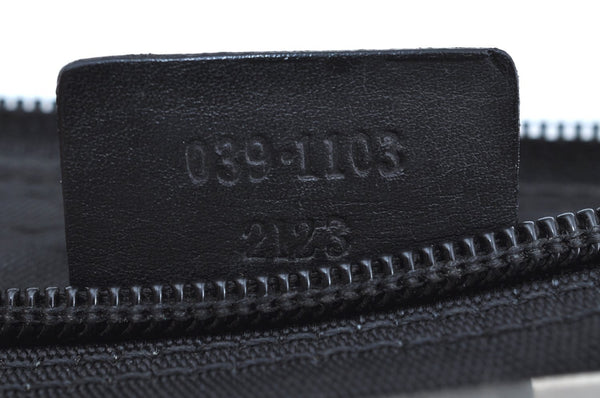 Authentic GUCCI Hand Bag Pouch Purse Nylon Leather 0391103 Black 5312F