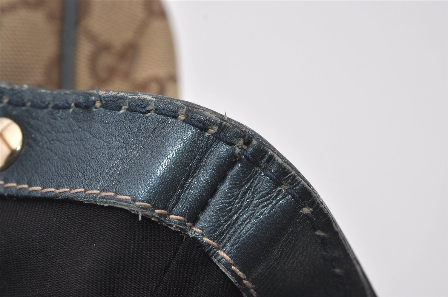 Authentic GUCCI Sukey Shoulder Tote Bag GG Canvas Leather 211944 Brown 5314I