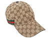 Authentic GUCCI Web Sherry Line Cap GG Canvas Leather Size L 200035 Black 5315K