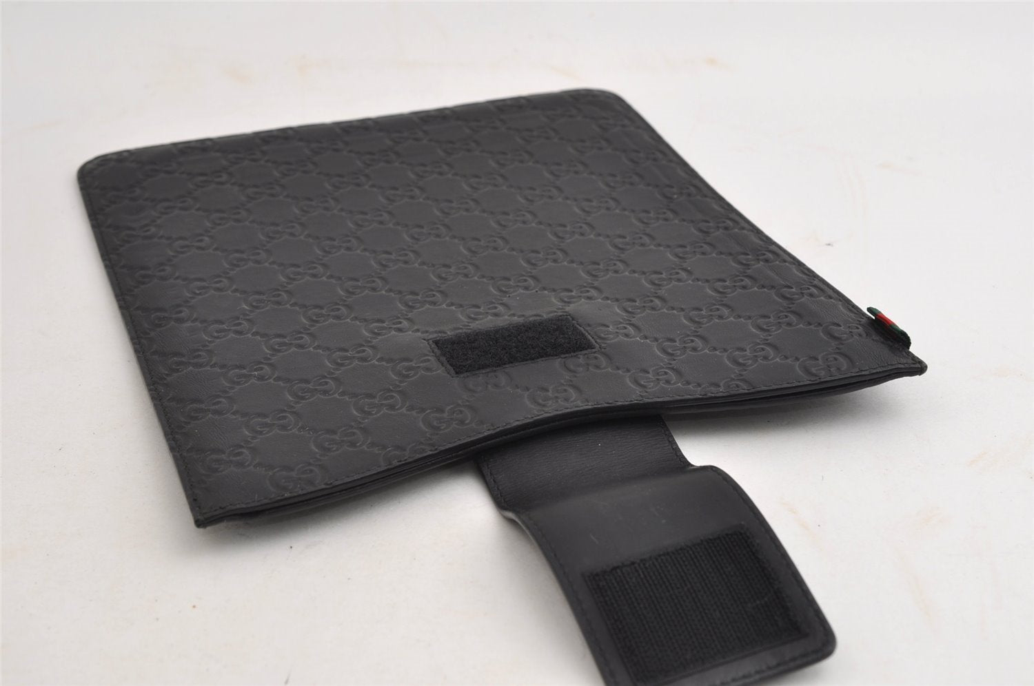 Authentic GUCCI Guccissima GG Leather iPad Tablet Case 256575 Black 5316I
