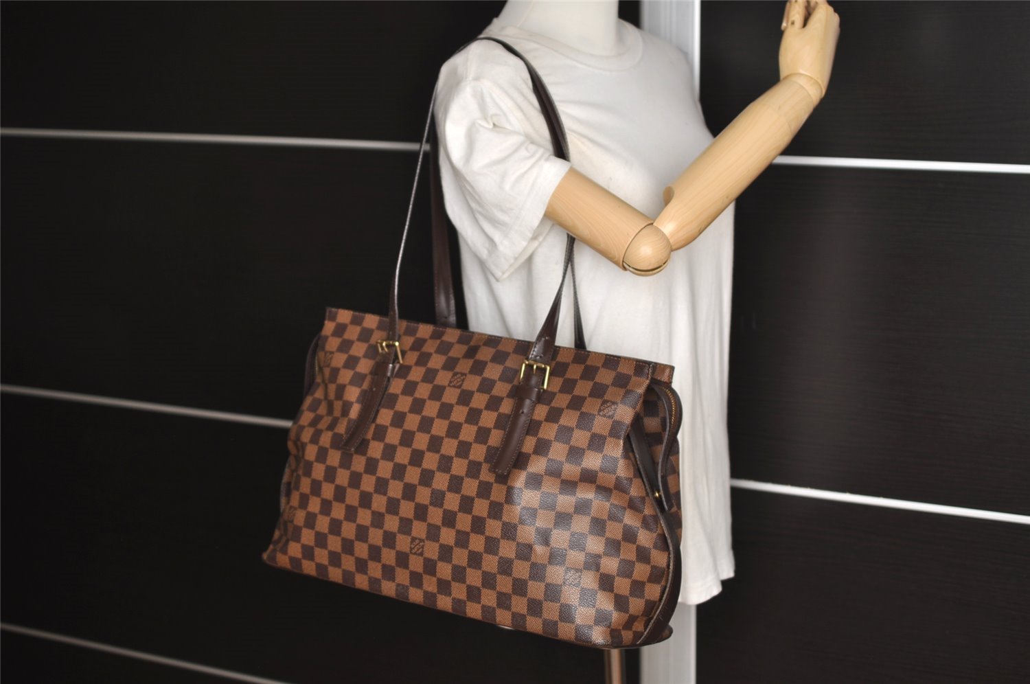 Authentic Louis Vuitton Damier Chelsea Shoulder Tote Bag N51119 LV 5316J