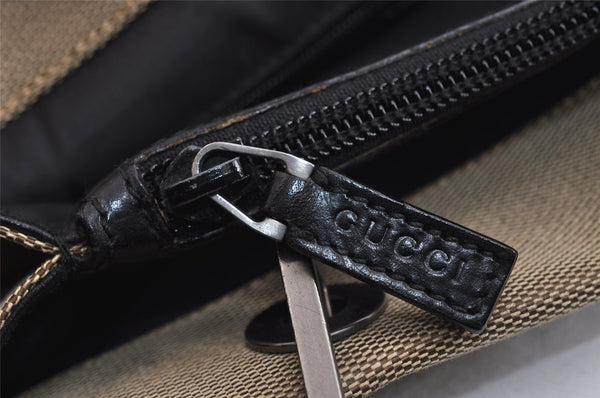 Authentic GUCCI Bamboo Vintage Hand Bag Canvas Leather 0021010 Beige 5317J