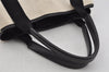 Authentic BALENCIAGA Navy Caba S Hand Bag Canvas Leather 339933 White 5318J