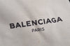 Authentic BALENCIAGA Navy Caba S Hand Bag Canvas Leather 339933 White 5318J