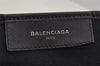 Authentic BALENCIAGA Navy Caba S Hand Bag Canvas Leather 339933 White 5318J