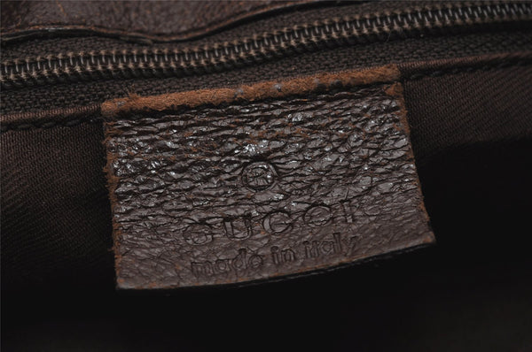 Authentic GUCCI Eclipse Shoulder Cross Bag GG Canvas Leather 120842 Brown 5320I