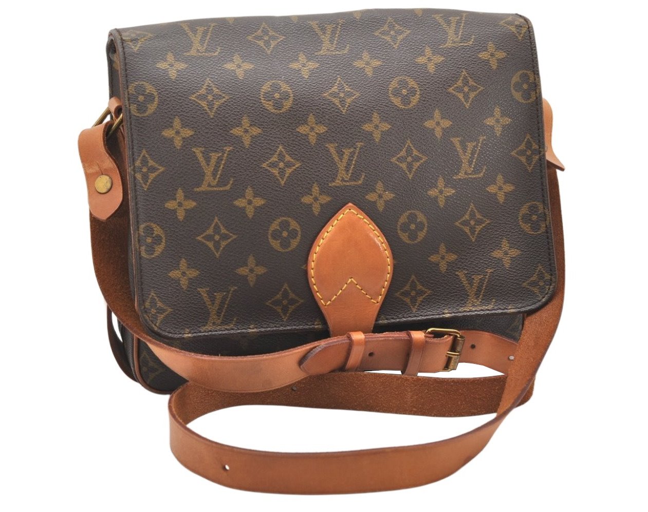 Authentic Louis Vuitton Monogram Cartouchiere GM M51252 Shoulder Cross Bag 5323K