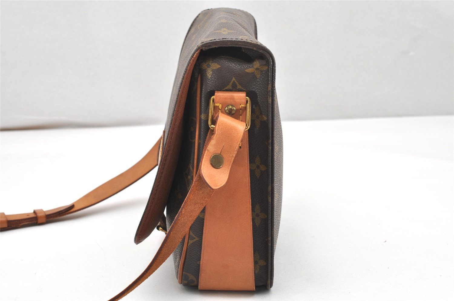 Authentic Louis Vuitton Monogram Cartouchiere GM M51252 Shoulder Cross Bag 5323K