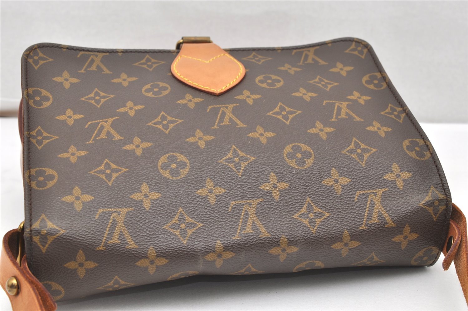 Authentic Louis Vuitton Monogram Cartouchiere GM M51252 Shoulder Cross Bag 5323K