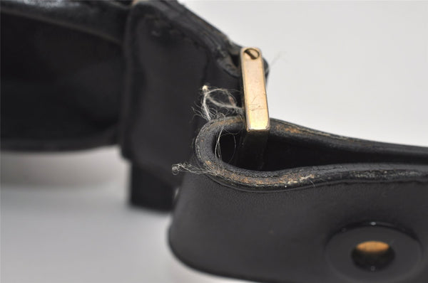 Authentic GUCCI Vintage Shoulder Bag Purse GG Canvas Leather 0014198 Black 5324I