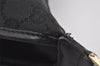 Authentic GUCCI Vintage Shoulder Bag Purse GG Canvas Leather 0014198 Black 5324I