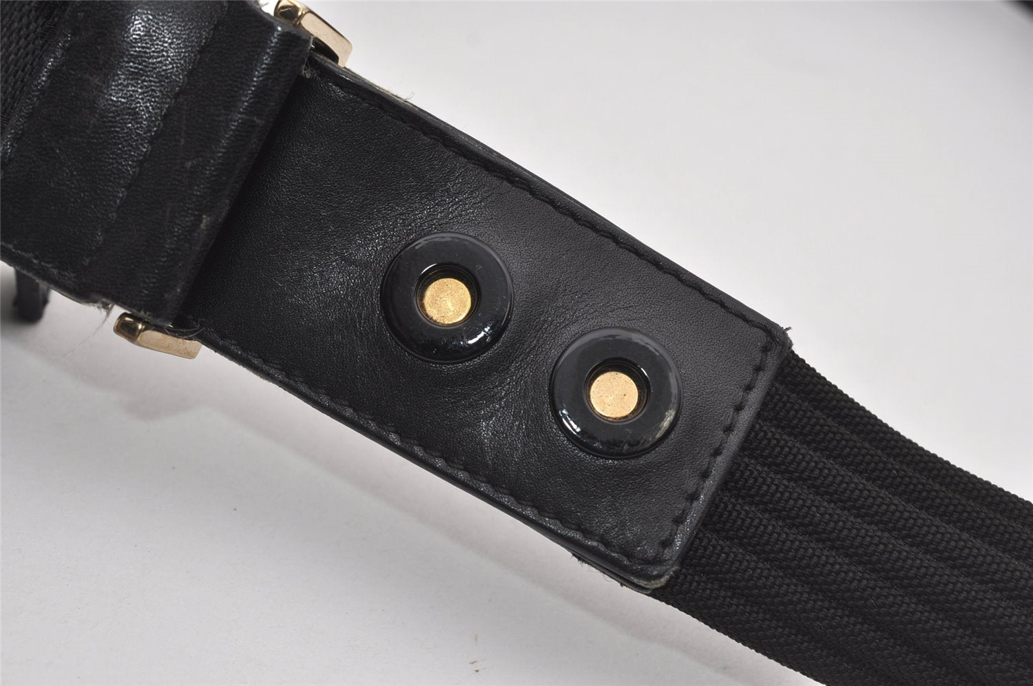 Authentic GUCCI Vintage Shoulder Bag Purse GG Canvas Leather 0014198 Black 5324I