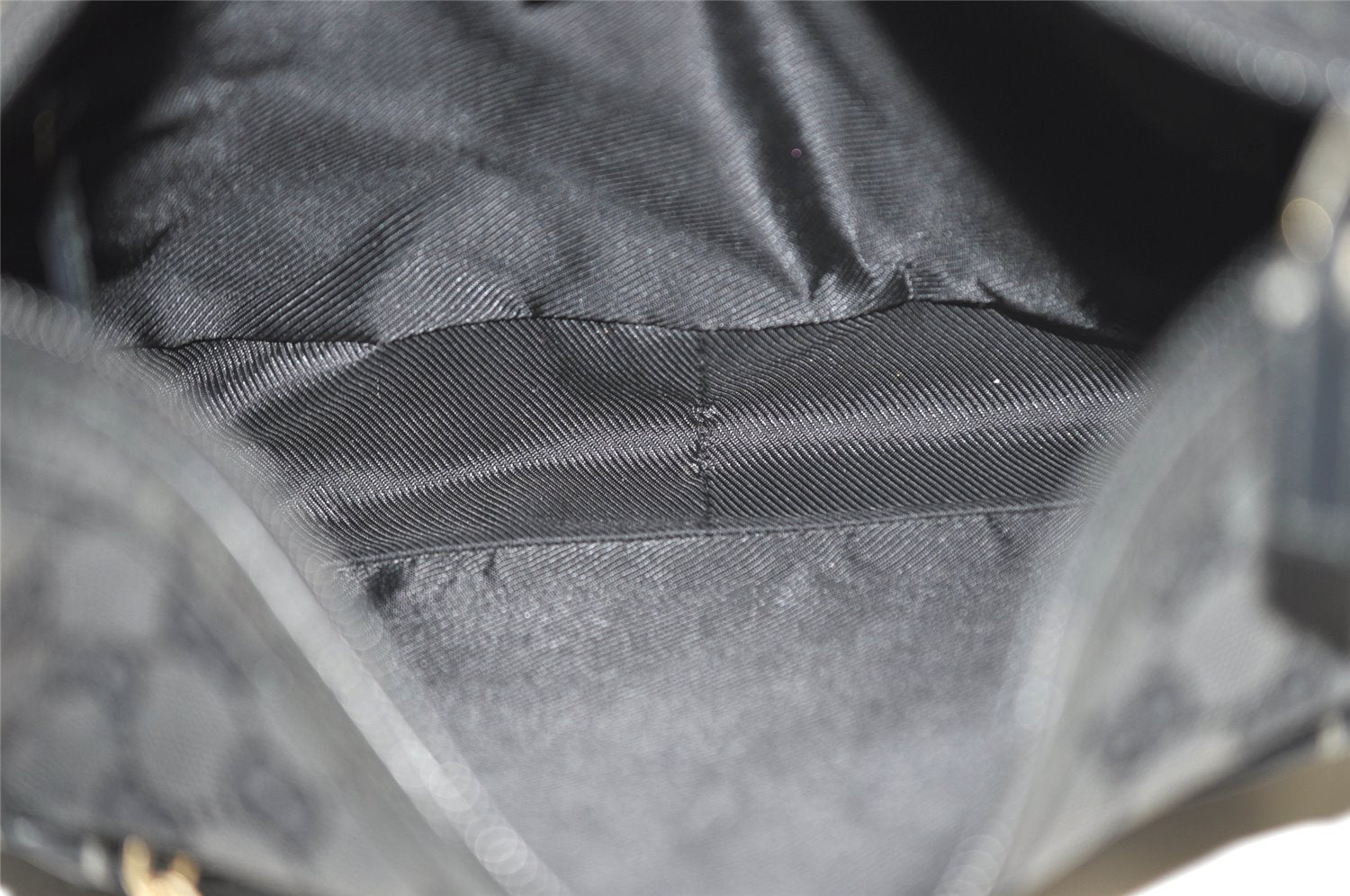 Authentic GUCCI Vintage Shoulder Bag Purse GG Canvas Leather 0014198 Black 5324I