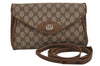 Authentic GUCCI Shoulder Cross Body Bag Purse GG PVC Leather Brown Junk 5326J