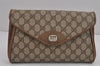 Authentic GUCCI Shoulder Cross Body Bag Purse GG PVC Leather Brown Junk 5326J
