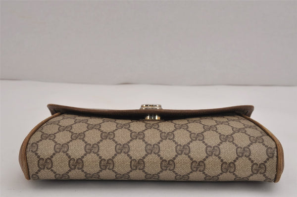 Authentic GUCCI Shoulder Cross Body Bag Purse GG PVC Leather Brown Junk 5326J