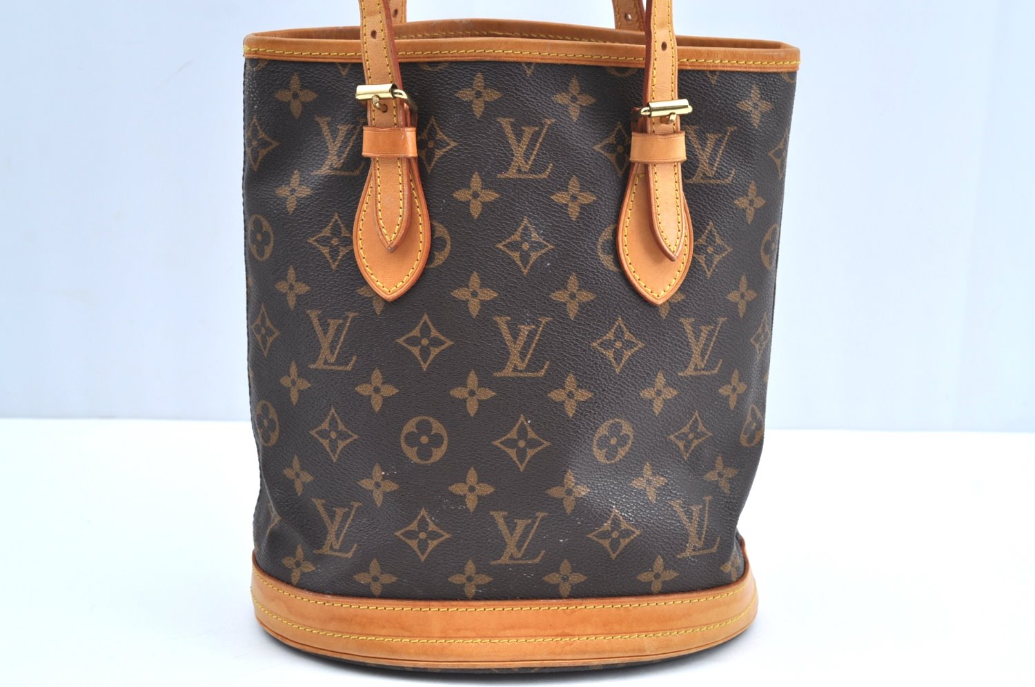 Authentic Louis Vuitton Monogram Bucket PM Shoulder Tote Bag M42238 LV 5327H