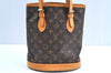 Authentic Louis Vuitton Monogram Bucket PM Shoulder Tote Bag M42238 LV 5327H
